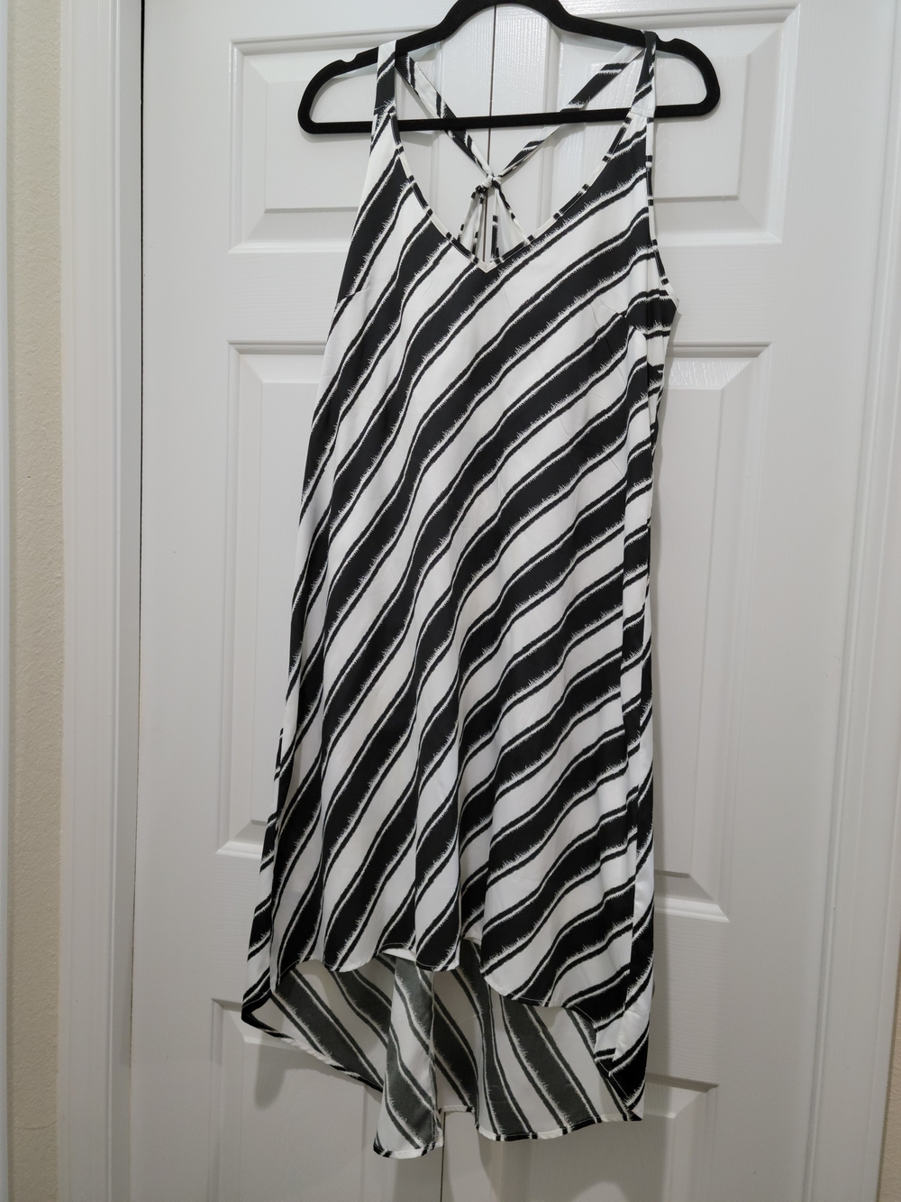 H&M Black and White Striped High-Low Dress